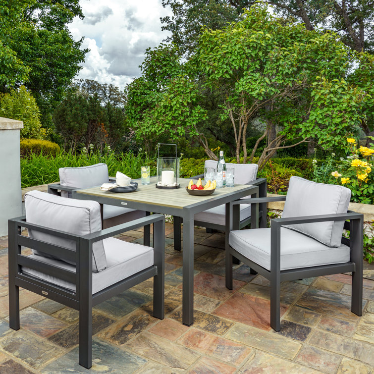 Contemporary outdoor outlet dining set